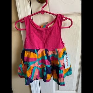 Cat & Jack pink & multicolored sleeveless top 3T